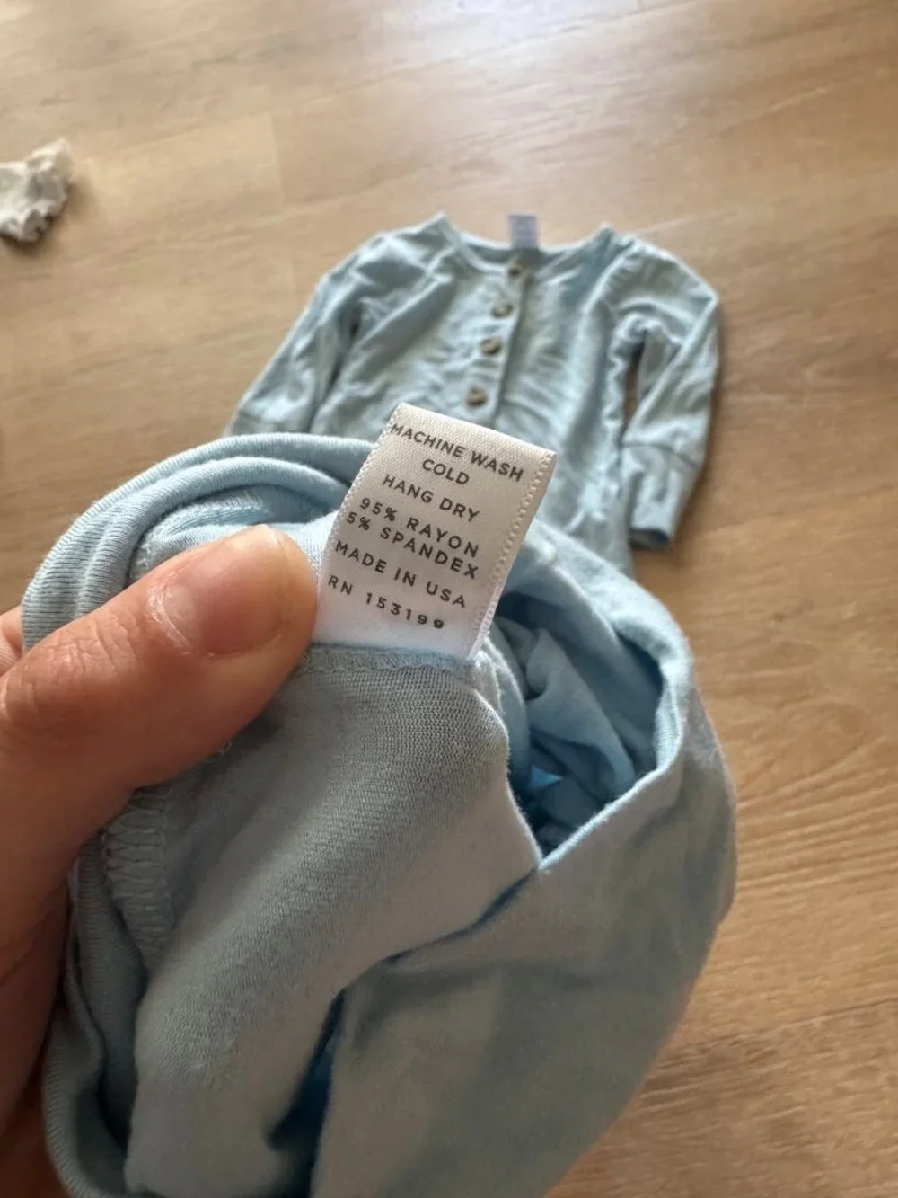 Lou Lou Baby Set 3-6 Months Blue Henley Top & Pants Rayon Spandex